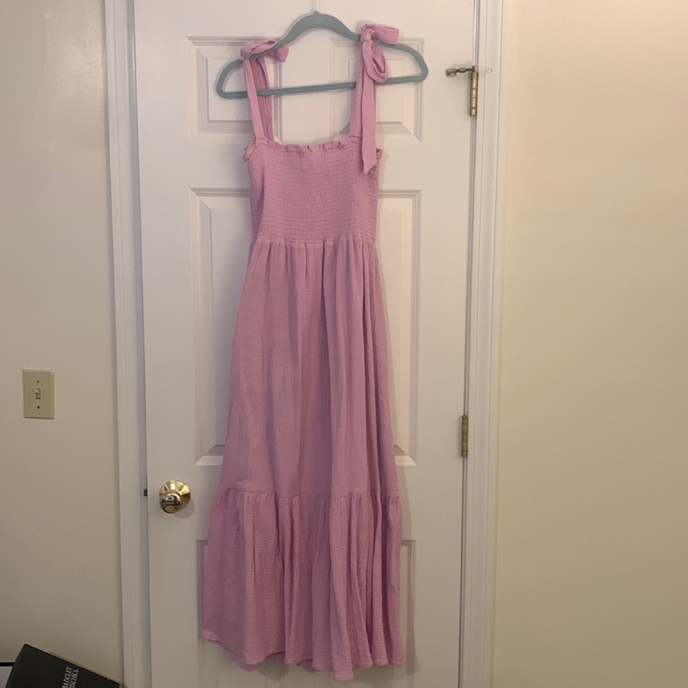Like new purple maxi dress with tie top
